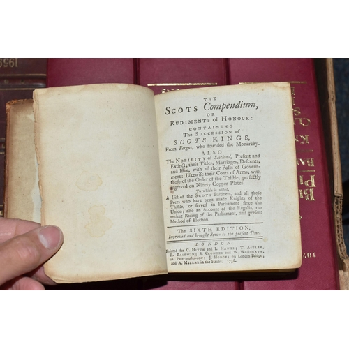 524 - THREE BOXES OF GENEALOGY BOOKS to include Debrett's Peerage, Baronetage volumes 1959 and 1916, A His... 