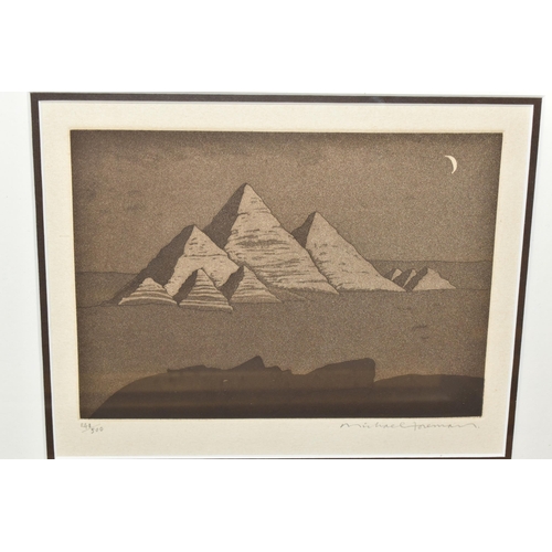 544 - THREE 19TH / 20TH CENTURY ETCHINGS, comprising Michael Foreman (1938) 'An Egyptian Landscape', depic... 