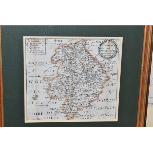 546 - FIVE ANTIQUARIAN MAPS, four of Warwickshire and one of Ireland engraved for Walkers Geography & cc, ... 