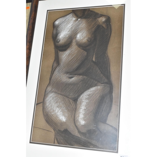 556 - ATTRIBUTED TO MARJORIE J. DERRICOURT (ACTIVE CIRCA 1931-1934), SEATED NUDE STUDY, a seated female fi... 