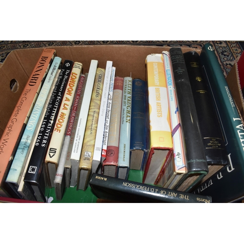 563 - TWO BOXES OF BOOKS ON ART / ARTISTS containing approximately forty titles in hardback and softback f... 