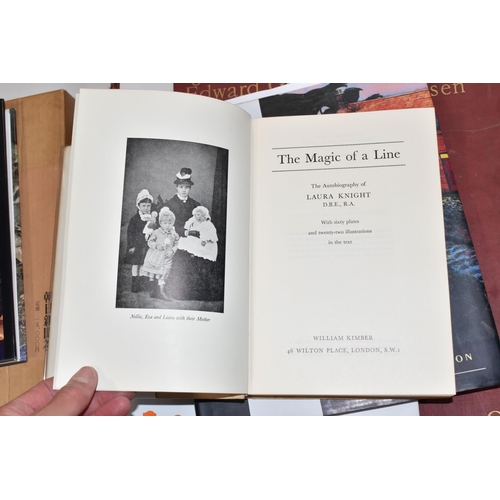 577 - FOUR ART BOOKS comprising A Magic of a Line, The Autobiography of Laura Knight 1st Edition, pub. Wil... 