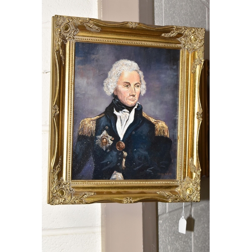 596 - TWO EARLY 20TH CENTURY PORTRAITS OF NAPOLEON AND WELLINGTON, both are unsigned oil on canvas, approx... 