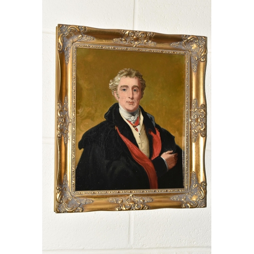 596 - TWO EARLY 20TH CENTURY PORTRAITS OF NAPOLEON AND WELLINGTON, both are unsigned oil on canvas, approx... 