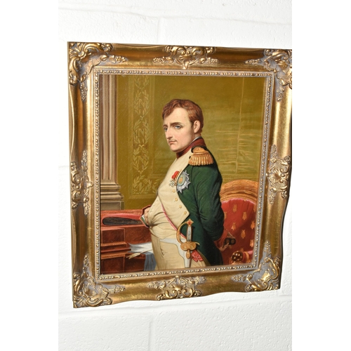 596 - TWO EARLY 20TH CENTURY PORTRAITS OF NAPOLEON AND WELLINGTON, both are unsigned oil on canvas, approx... 