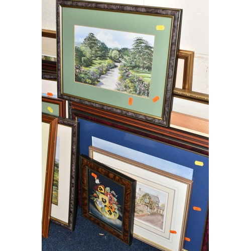 597 - A QUANTITY OF PICTURES AND PRINTS ETC, to include watercolours by Angela Moody, subjects include sum... 