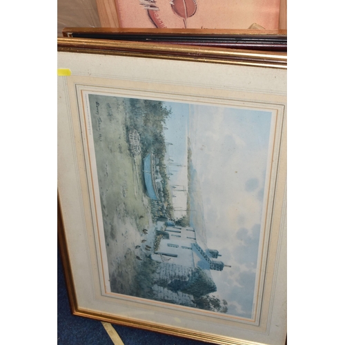 600 - A QUANTITY OF ASSORTED PRINTS ETC, to include print reproductions of paintings, subjects include lan... 