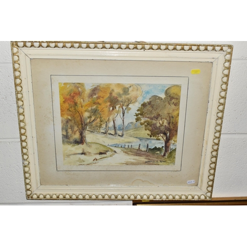 601 - A SMALL QUANTITY OF WATERCOLOUR PAINTINGS ETC, to include a watercolour landscape signed Lawrence C.... 