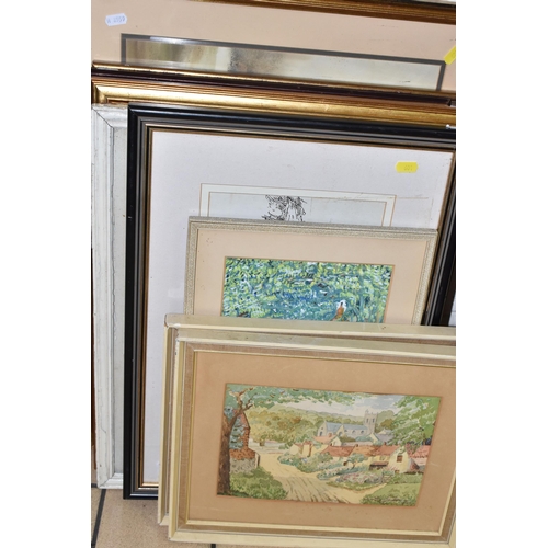 601 - A SMALL QUANTITY OF WATERCOLOUR PAINTINGS ETC, to include a watercolour landscape signed Lawrence C.... 