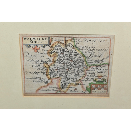 604 - TEN FRAMED ANTIQUARIAN AND LATER MAPS, several of Warwickshire, including a 1729 Henry Beighton 'A M... 