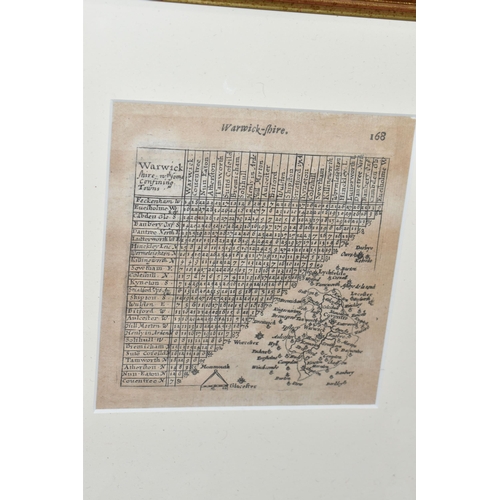 604 - TEN FRAMED ANTIQUARIAN AND LATER MAPS, several of Warwickshire, including a 1729 Henry Beighton 'A M... 