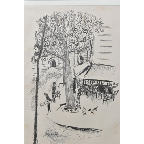 607 - PIERRE BONNARD (FRANCE 1867-1947) 'LA RUE MOLITAR', a monochrome lithograph depicting a French care,... 