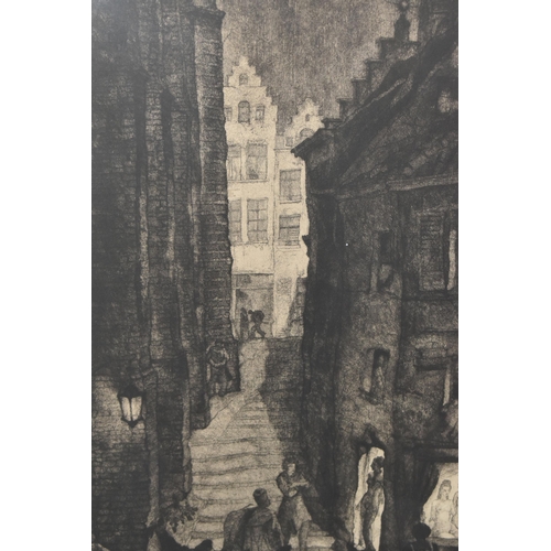 610 - ATTRIBUTED TO MICHEL DE GOEYE (BELGIUM 1900-1958) 'ANDERLECHT', an etching depicting a Belgian town ... 