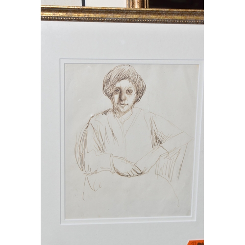 616 - TWO EARLY 20TH CENTURY PORTRAIT DRAWINGS, the first is a head study of a female figure, indistinctly... 