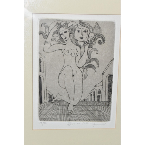 621 - ELFRIEDE WEIDENHAUS (GERMAN 1931-2023) NUDE WITH MASK, a limited edition drypoint etching depicting ... 