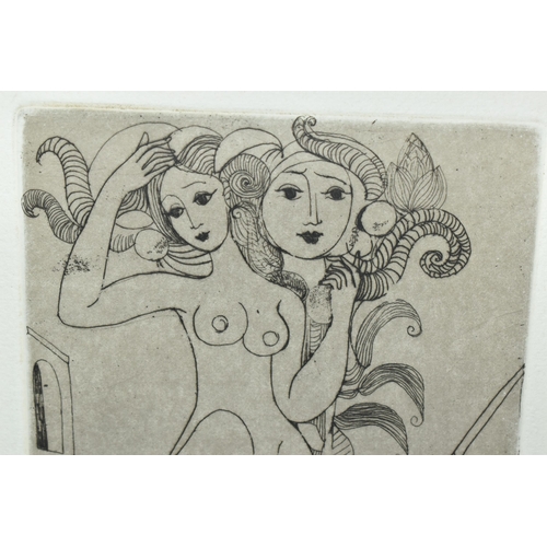 621 - ELFRIEDE WEIDENHAUS (GERMAN 1931-2023) NUDE WITH MASK, a limited edition drypoint etching depicting ... 