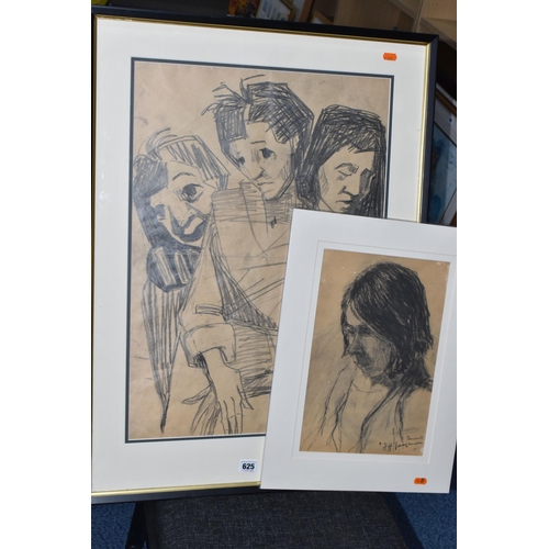 625 - TWO 20TH CENTURY FEMALE PORTRAIT STUDIES, comprising Heldegard Bratke-Rest (austria 1937-) a triple ... 