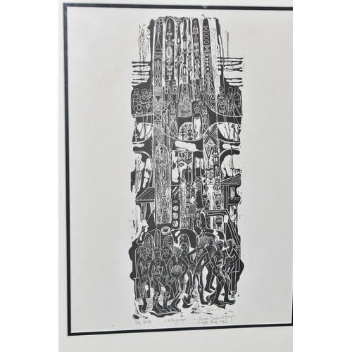 627 - BRUCE ONOBRAKPEYA (NIGERIA 1932) 'IFIETO', a signed limited edition lithographic print depicting Nig... 