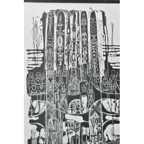 627 - BRUCE ONOBRAKPEYA (NIGERIA 1932) 'IFIETO', a signed limited edition lithographic print depicting Nig... 