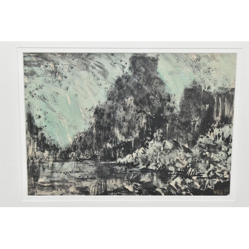 628 - WILLIAM WARE (1915-1999) 'DEMOLITION',  an atmospheric landscape, signed and dated (19)44, ink and g... 