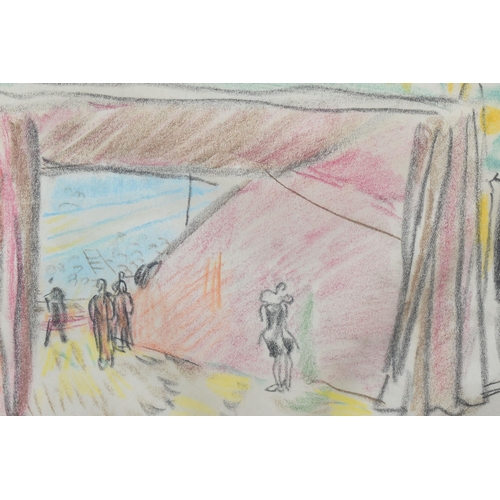 631 - STEVEN SPURRIER RA (1878-1961) 'Olympia',  Circus scene, crayon, signed and titled in pencil lower l... 