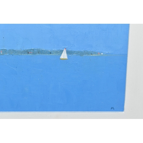 633 - MARTIN LEMAN (BRITISH CONTEMPORARY) 'Summer Sail', seascape, oil on board, initialled lower right, t... 