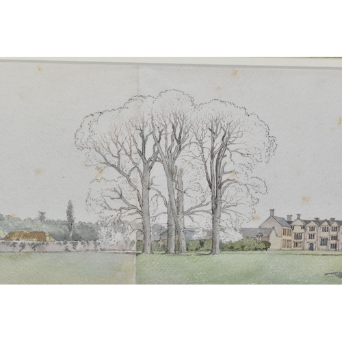 643 - KENNETH MACLEAY (BRITISH 1802-1878) 'Poundisford Park, Somerset 19 Feb' 1872', watercolour, 17cm x 5... 