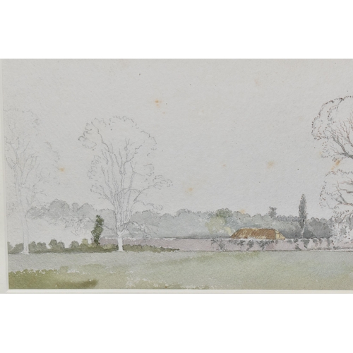 643 - KENNETH MACLEAY (BRITISH 1802-1878) 'Poundisford Park, Somerset 19 Feb' 1872', watercolour, 17cm x 5... 