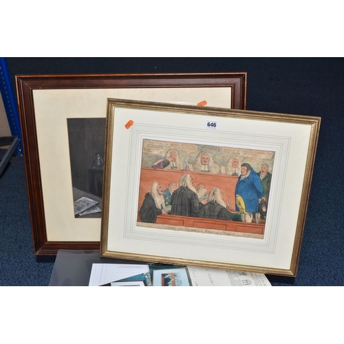 646 - ROPER (BRITISH 20TH CENTURY) Court Room scene, pastel and pencil, intialled and dated (19)69 lower l... 