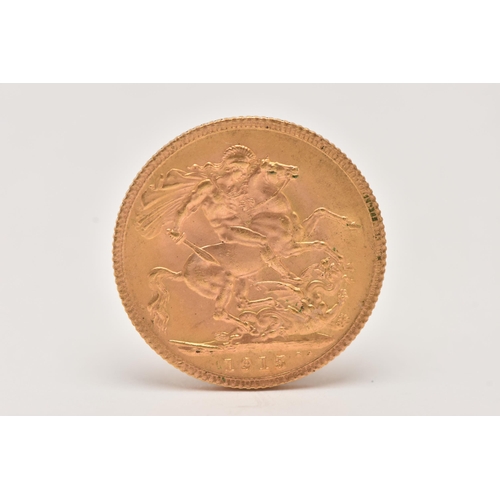 184 - A FULL GOLD SOVEREIGN COIN GEORGE V 1915, 22ct gold, 22.05mm diameter, 7.98 grams