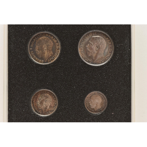 187 - A PERSPEX SET OF GEORGE V 1916 (DARK TONED) MAUNDY COIN SET 4d-1d