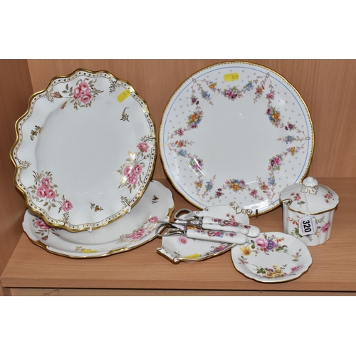 320 - A GROUP OF ROYAL CROWN DERBY CERAMICS to include a 'Royal Pinxton Roses' plate, a 'Pinxton Roses' pl... 