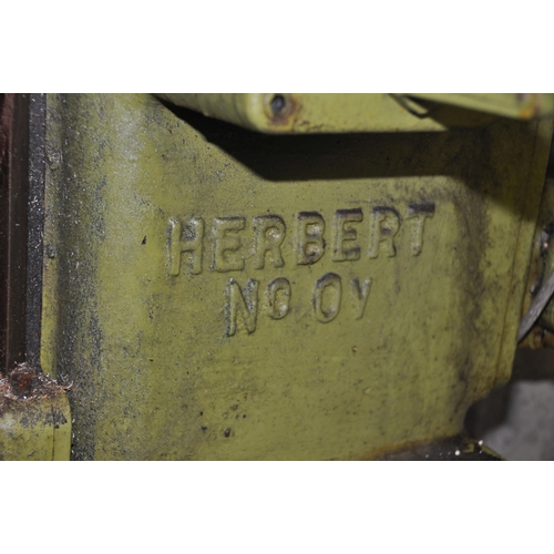 1019 - A VINTAGE HERBERT No.0V MILLING MACHINE converted to 240volt operation, approximate height 160cm x a... 