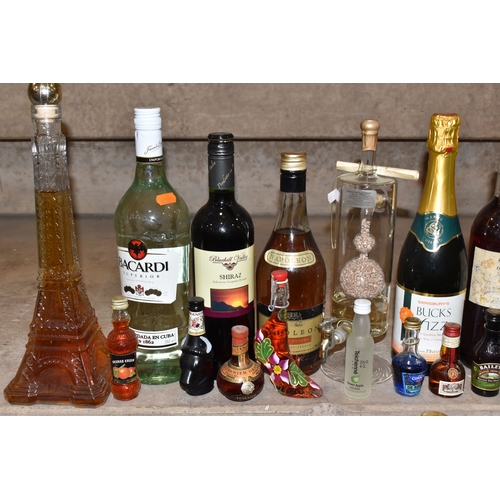 927 - ALCOHOL, Three Boxes containing 35 bottles of Wine, Whisky, Brandy, Rum, Liqueurs and other Spirits ... 