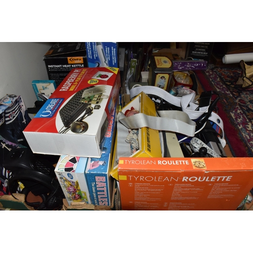 535 - SEVEN BOXES AND LOOSE MISCELLANEOUS ITEMS to include a quantity of vintage toys to include a boxed D... 