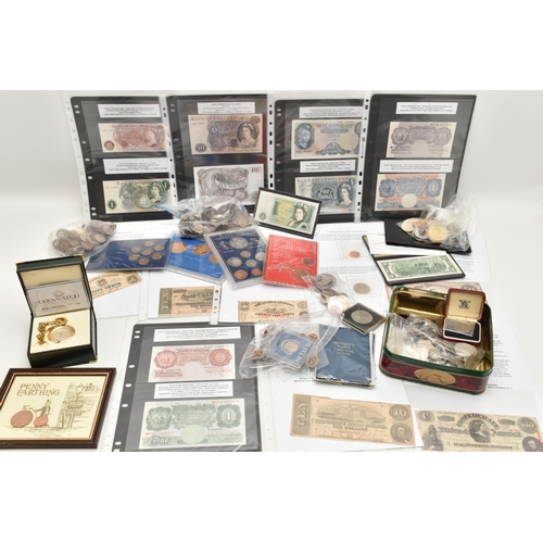 210 - A LARGE CARDBOARD BOX WITH A BANK OF ENGLAND BANKNOTE COLLECTION, to include high grade notes with t... 