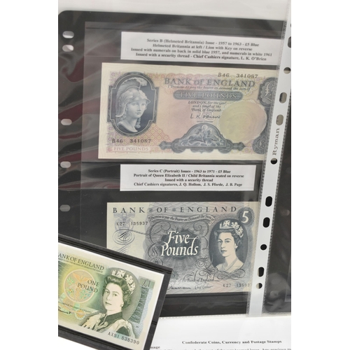 210 - A LARGE CARDBOARD BOX WITH A BANK OF ENGLAND BANKNOTE COLLECTION, to include high grade notes with t... 