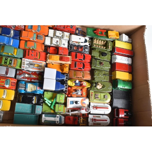 AQUANTITY OF UNBOXED AND ASSORTED PLAYWORN DIECAST VEHICLES, to include