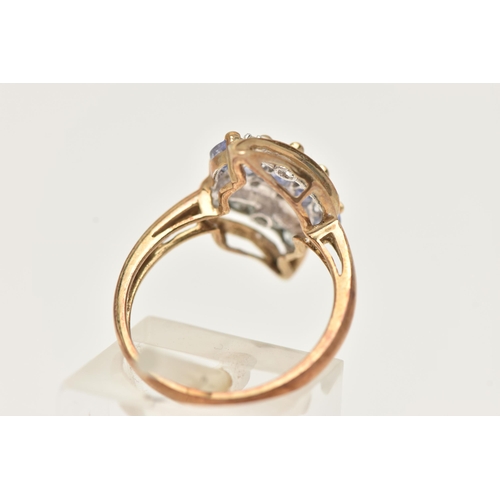 29 - A 9CT GOLD GEM SET DRESS RING, a multi gem set ring, yellow gold mount, hallmarked 9ct Birmingham, r... 