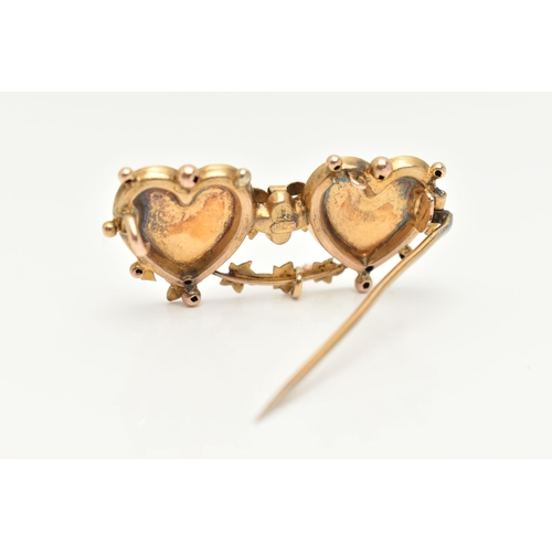 46 - A LATE VICTORIAN MIZPAH BROOCH, the reverse stamped 9ct, approximate length 38mm, approximate weight... 