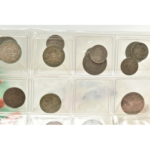 148 - A SHOE BOX OF COINS AND BANKNOTES, to include amounts of Silver and Silver content UK coins Victoria... 