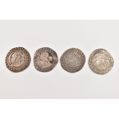 178 - A PARCEL OF ELIZABETH I 3d COINS, all mm Latin Cross, 1579, 1580, 1581 and 1581 7 over 8 G-Vf (4)