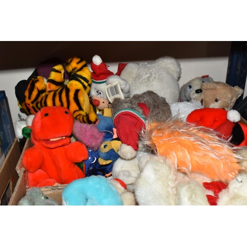 331 - A QUANTITY OF ASSORTED TOYS AND PUZZLES ETC., to include a large collection of assorted modern soft ... 