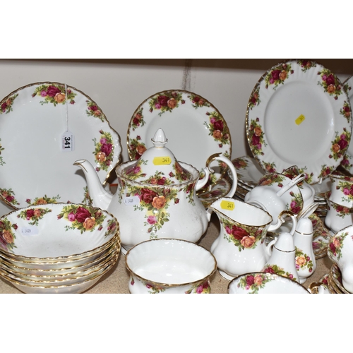 341 - SIXTY-EIGHT PIECES OF ROYAL ALBERT 'OLD COUNTRY ROSES' dinner and tea wares comprising a teapot (mar... 