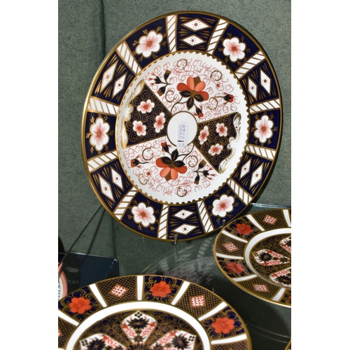 361 - FIVE ROYAL CROWN DERBY IMARI 1128 AND 2451 PLATES, comprising three Old Imari 1128 side plates, diam... 