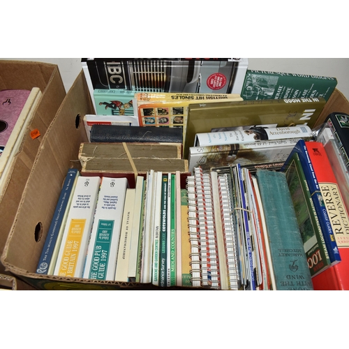 418 - FOUR BOXES OF BOOKS containing over eighty-five miscellaneous titles in hardback and paperback forma... 