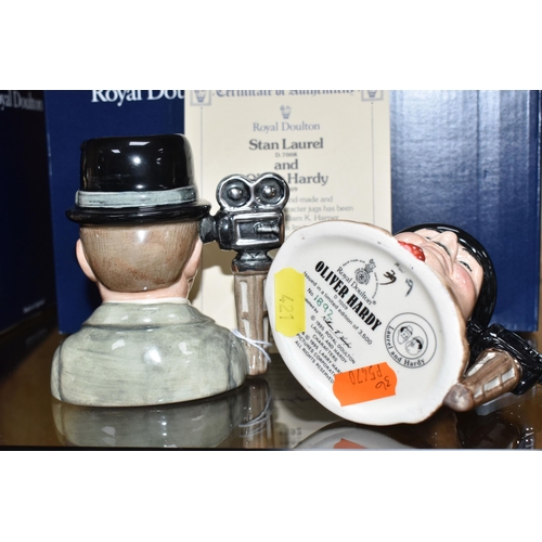421 - TWO BOXED ROYAL DOULTON LIMITED EDITION 'LAUREL & HARDY' CHARACTER JUGS, Stan Laurel D7008 and Olive... 