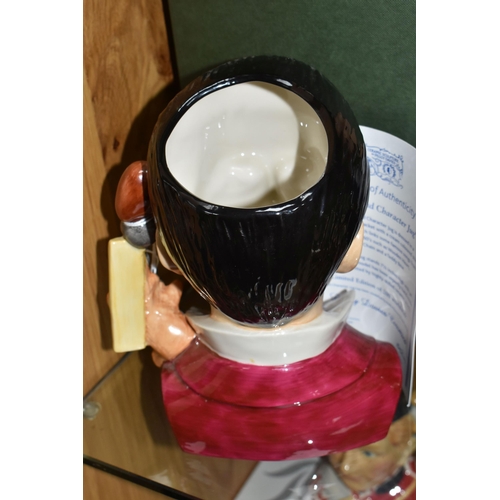 423 - A BOXED LIMITED EDITION PEGGY DAVIES CERAMICS 'ROCK LEGEND CHARACTER JUG', titled 'The King of Rock'... 