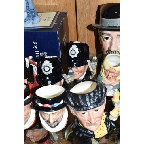 424 - TWELVE ROYAL DOULTON CHARACTER JUGS, with a London/Great Britain theme, comprising a boxed 'Great Br... 