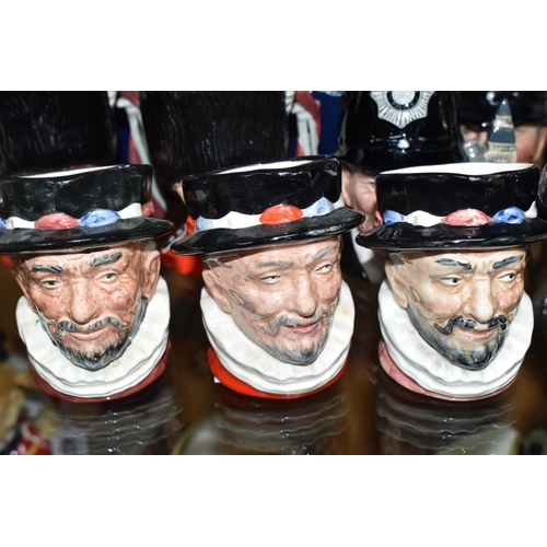 424 - TWELVE ROYAL DOULTON CHARACTER JUGS, with a London/Great Britain theme, comprising a boxed 'Great Br... 